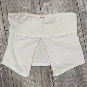 EDIKTED White Split Front Strapless Top Flower - M